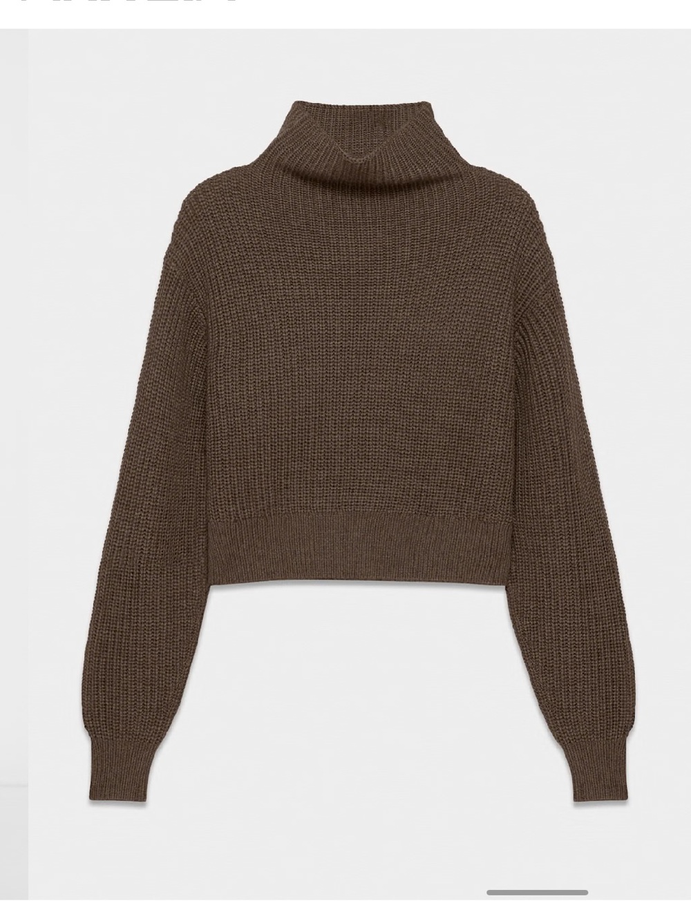 Wilfred Montpellier Brown Cropped Merino Turtleneck Sweater